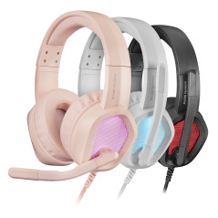 Mars Gaming MH320 Auricolare Cablato A Padiglione USB tipo A Rosa