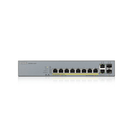 Switch 12 puertos zyxel gs1350 - 12hp 12x gigabit poe 130w gestionable enracable