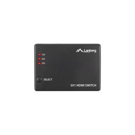 Switch video lanberg 4k - 3 x hdmi - micro usb - negro - control remoto