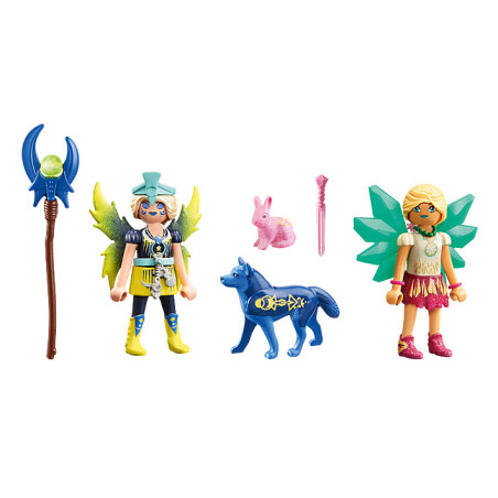 Playmobil ayuma crystal y moon fairy con animales del alma