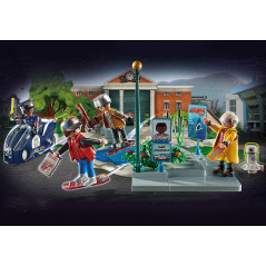 Playmobil regreso al futuro persecucion en monopatin