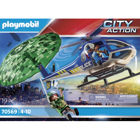 Playmobil City Action Elicottero della Polizia e fuggitivo