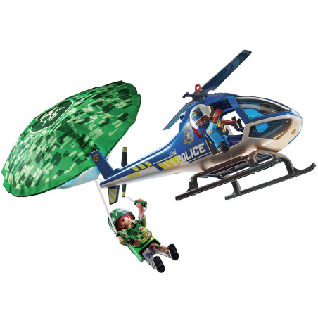 Playmobil ciudad helicoptero de policia persecucion en paracaidas