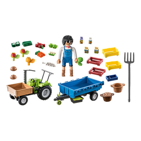 Playmobil tractor con remolque