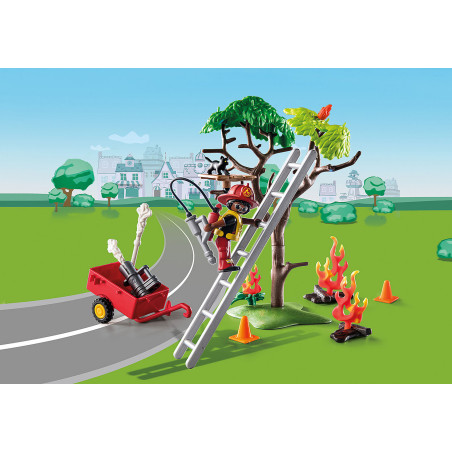 Playmobil duck on call accion rescate de bomberos rescata al gato!