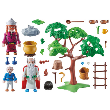 Playmobil asterix: panoramix con el caldero de la pocion magica