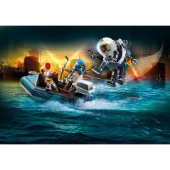 Playmobil policia mochila propulsora: detencion del ladron del arte