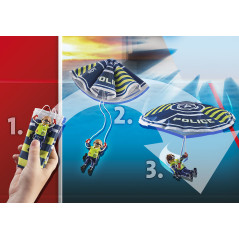 Playmobil policia paracaidas: persecucion del vehiculo anfibio