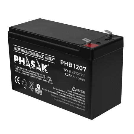 Phasak PHB 1207 batteria UPS Acido piombo (VRLA) 12 V 7,2 Ah