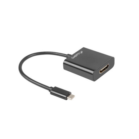 Adaptador usb lanberg usb tipo c macho 3.1 a hdmi hembra 15cm displayport alt mode negro