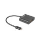 Adaptador usb lanberg usb tipo c macho 3.1 a hdmi hembra 15cm displayport alt mode negro