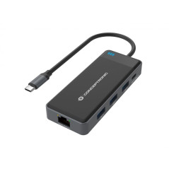 Adaptador conceptronic usb tipo c a gigabit ethernet rj45 -  con hub usb 3.2 3 puertos -  usb tipo c