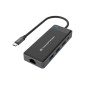 Adaptador conceptronic usb tipo c a gigabit ethernet rj45 -  con hub usb 3.2 3 puertos -  usb tipo c