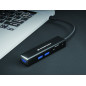 Adaptador conceptronic usb tipo c a hub usb 3 puertos con lector de tarjetas