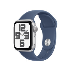 Apple Watch SE GPS 40mm Cassa in Alluminio Color Argento con Denim Sport Band - M L