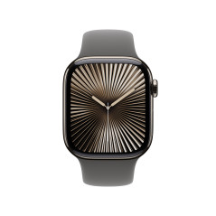 Smartwatch apple watch series 10 gps + cell 42mm natural titanium stone grey sport band s - m