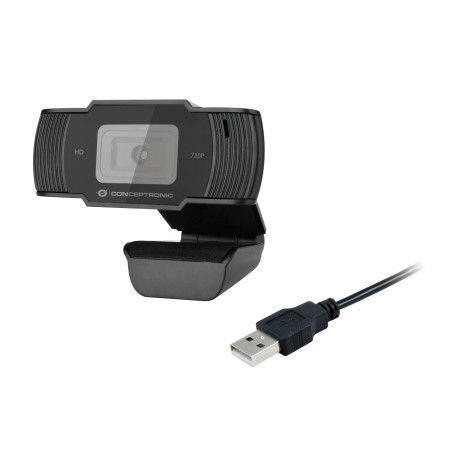Webcam hd conceptronic amdis05b - 720p ( 1080 interpolado) - usb 2.0 - 30 fps - angulo vision 68 - microfono integrado