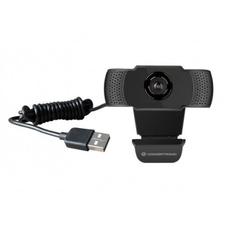 Webcam fhd conceptronic amdis01b - 1080p - usb - 30 fps - angulo vision 90 - foco manual - microfono integrado