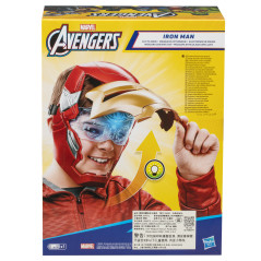 Marvel Avengers Maschera Flip FX di Iron Man, con effetti luminosi, replica per giochi d'imitazione
