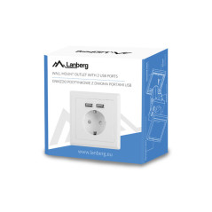 Lanberg AC-WS01-USB2-F bussola e set di bussole Presa elettrica
