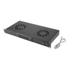 Panel ventilacion lanberg lcd 2 ventiladores termostato 230v 1u rack 19 negro