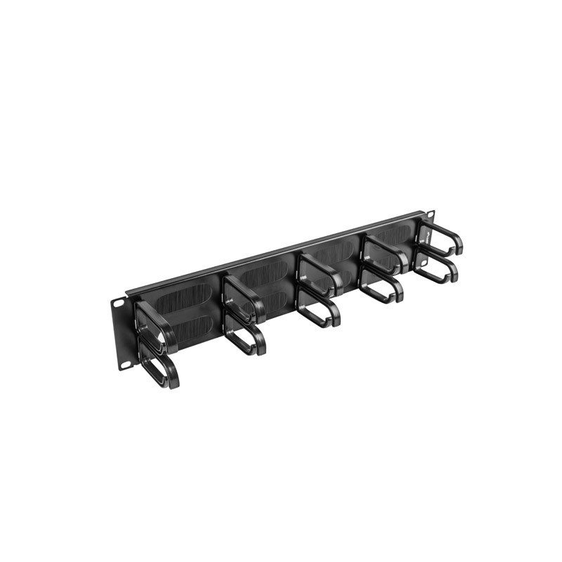 Organizador de cables lanberg 10 anillos 19 pulgadas 2u tipo b con cepillo negro