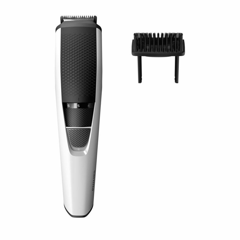 Cortapelos philips beardtrimmer bt3206 - 14 blanco 10 ajust. 1mm - recorta barba - cabezal lavable - 45min