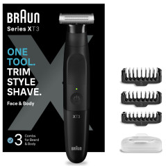 Braun XT3100 regolabarba Batteria 3 mm Bagnato e secco Nero