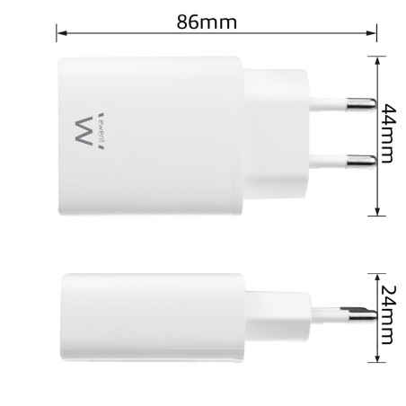 Cargador usb tipo c ewent ew1320 compacto 20w