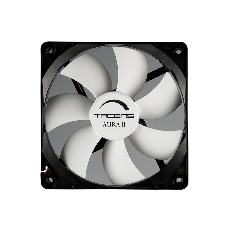 Ventilador auxiliar tacens aura ii 12cm ultrasilencioso color negro y blanco
