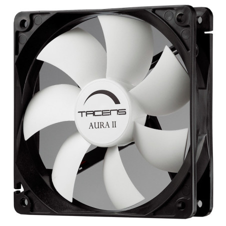 Ventilador auxiliar tacens aura ii 12cm ultrasilencioso color negro y blanco