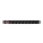 Regleta lanberg 1u 16a rack 19 8x schuko negro 2m