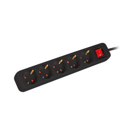 Regleta lanberg 5 tomas schuko con protecion negra 1.5m