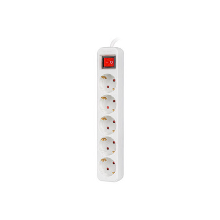 Regleta lanberg 5 tomas schuko con protecion blanca 3m