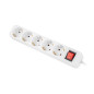 Regleta lanberg 5 tomas schuko con protecion blanca 3m