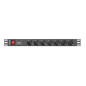Regleta lanberg 1u 16a rack 19 7x socket negro 2m