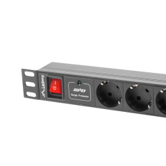 Lanberg PDU-07F-0200-BK unità di distribuzione dell'energia (PDU) 7 presa(e) AC 1U Nero
