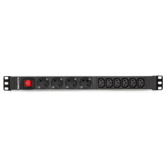 Regleta salicru para rack 19 pulgadas sps pdu 4 tomas schuko 6 tomas iec interruptor