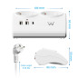 Regleta ewent 2 tomas shucko 2 puertos usb tipo a 1 puerto usb tipo c interruptor blanco