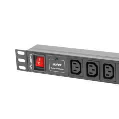 Regleta lanberg 1u 10a rack 19 10x socket negro 2m