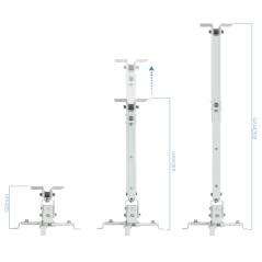 Soporte de proyector de techo tooq  pj2012t - w blanco  distancia 130 - 650 mm.