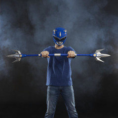 Replica hasbro escala 1:1 blue ranger lanza de poder deluxe power rangers lightning collection