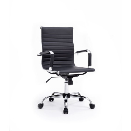 Silla de oficina equip 651002 negra ergonomica respaldo medio