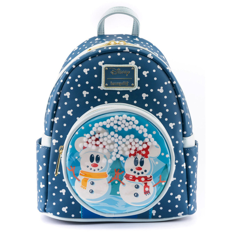 Mochila loungefly disney minnie y mickey muecos de nieve