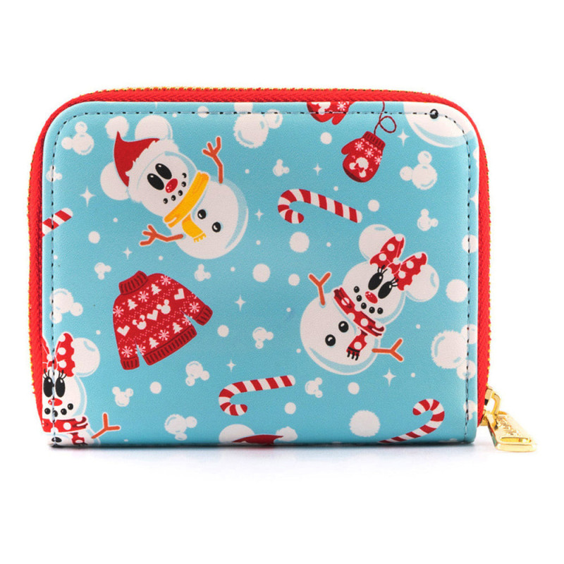 Monedero loungefly disney minnie y mickie muecos de nieve aop