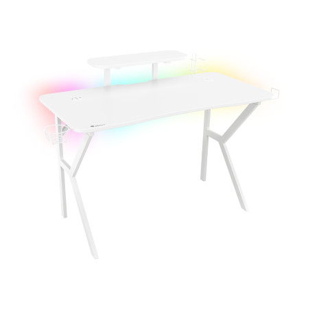 Mesa gaming genesis holm 320 rgb blanca carbono