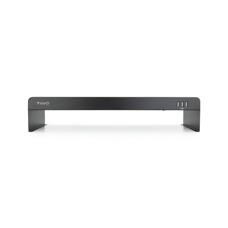 Elevador soporte de monitor tooq metalico negro con usb