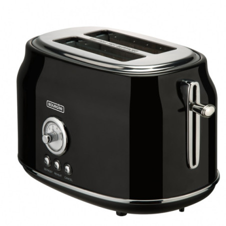 Tostadora de pan bourgini retro negra 815w 2 rebanadas