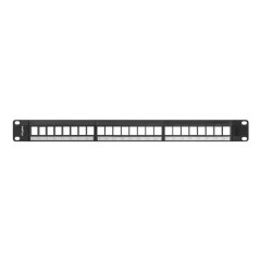 Patch panel lanberg 24 puertos 1u rack 19 para modulos keystone negro