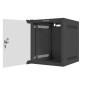 Armario lanberg mural rack 10 pulgadas 6u - 280x310 flat pack negro puerta cristal